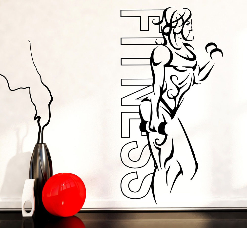 Yoga Fitness Health - Виниловые наклейки на стену для фитнеса,