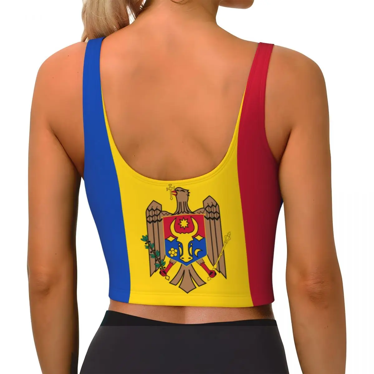 Базовые топы с флагом Молдовы, – обзор и цена Yoga Fitness Top