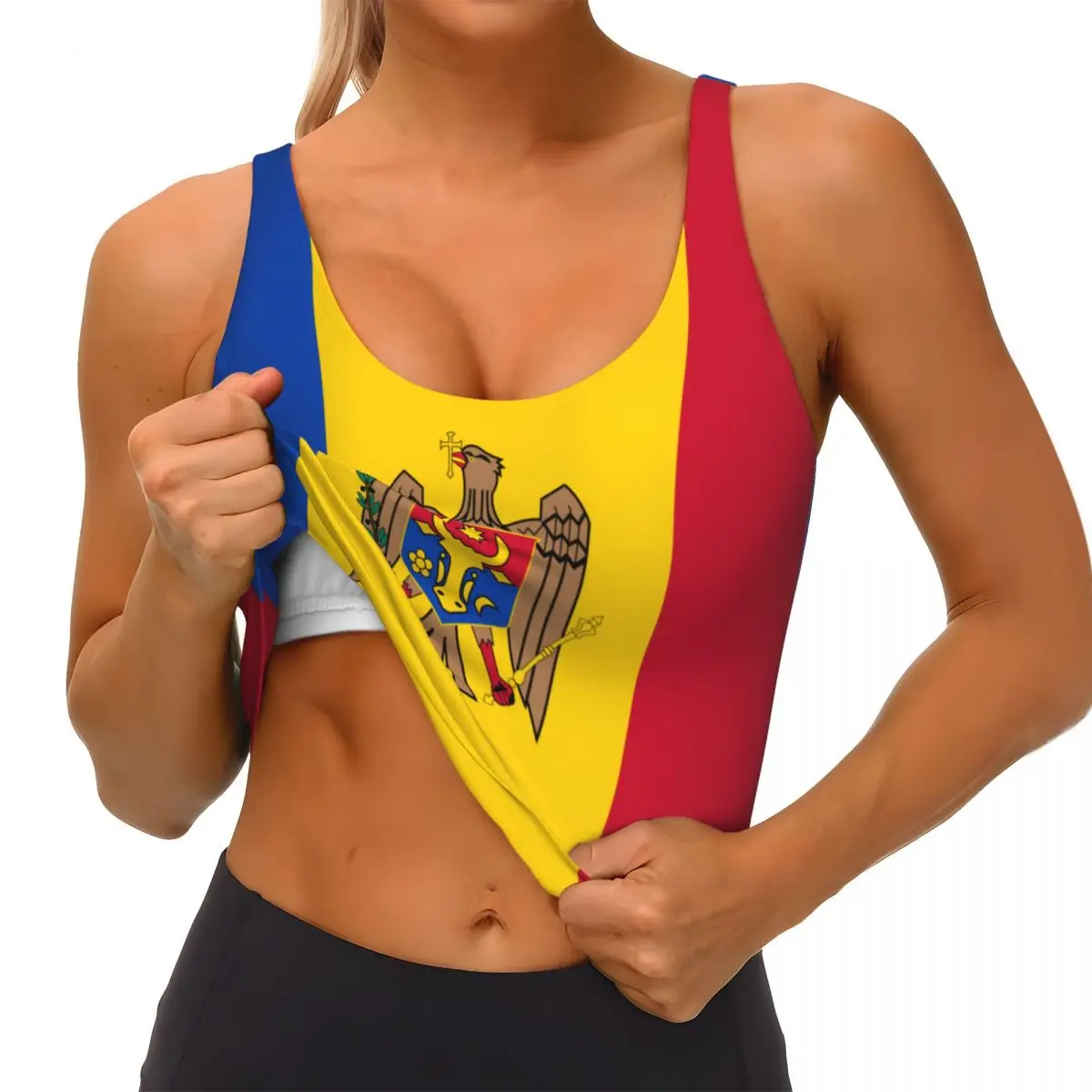 Базовые топы с флагом Молдовы, – обзор и цена Yoga Fitness Top