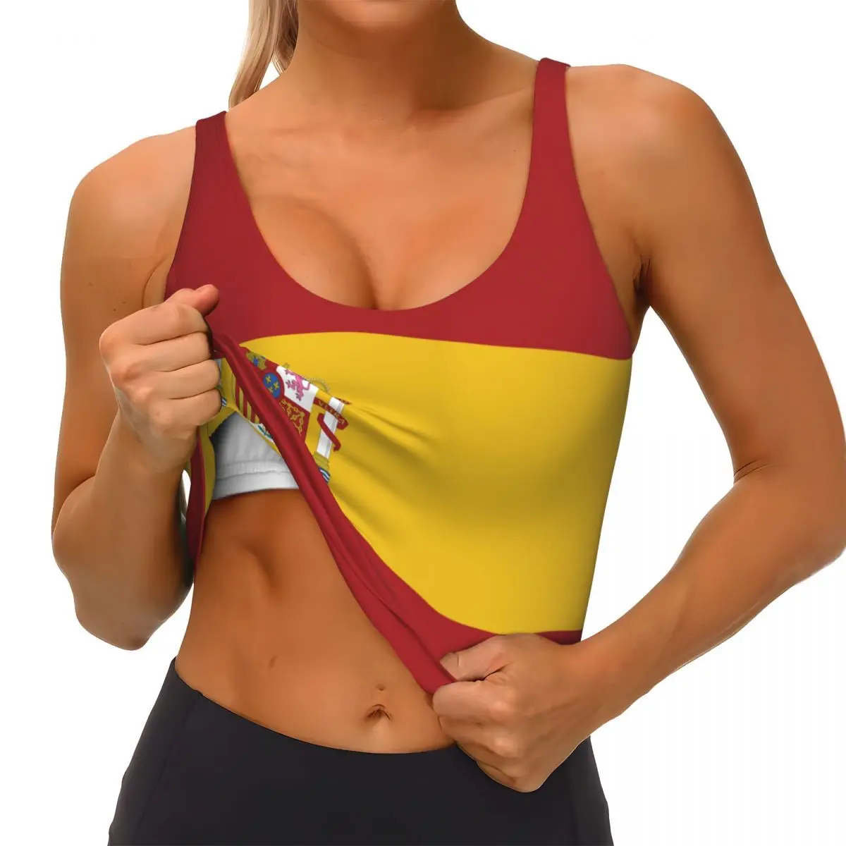 Базовые топы с флагом Испании, – обзор и цена Yoga Fitness Top